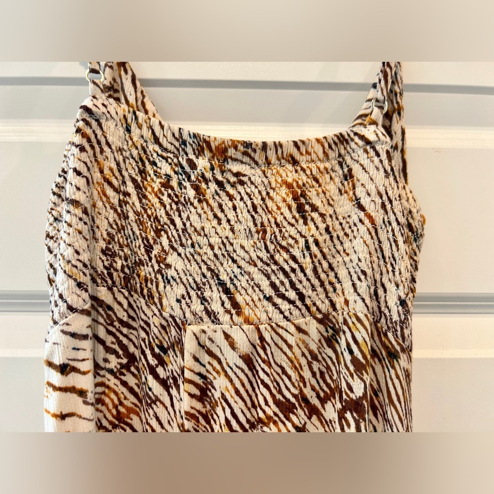Elan cut out tie front cover-up sundress, maxi, neutral Sahara medium - Picture 4 of 13